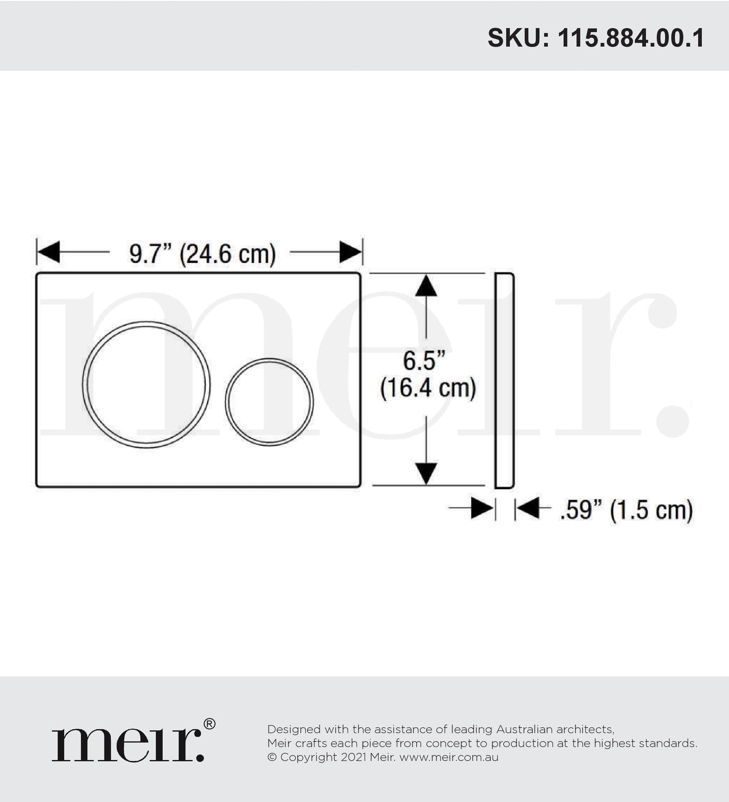 Meir Sigma 21 Tiger Bronze Round Button Flush Plate for geberit