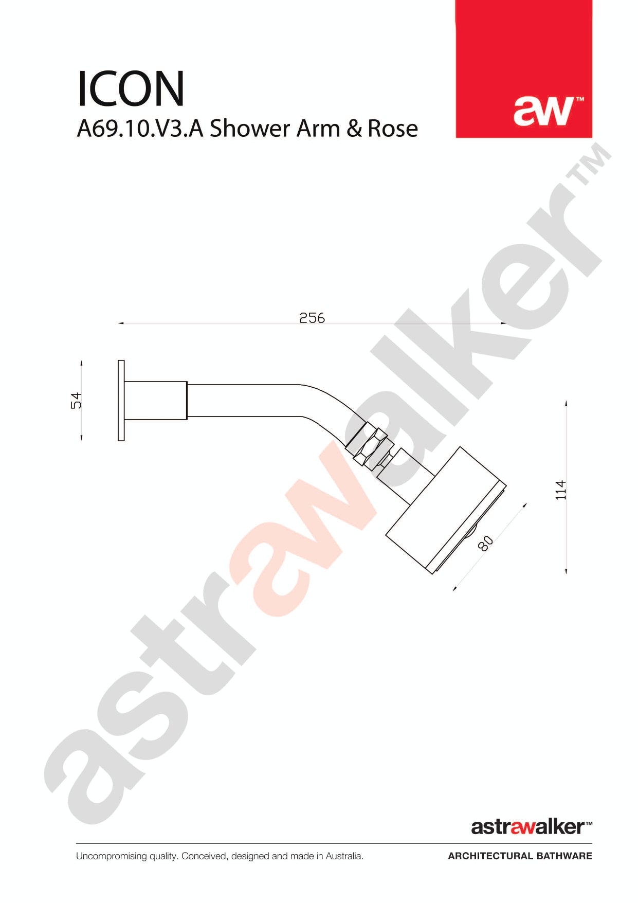 Astra Walker Icon Shower Arm & Rose Only - a69.10.v3.a