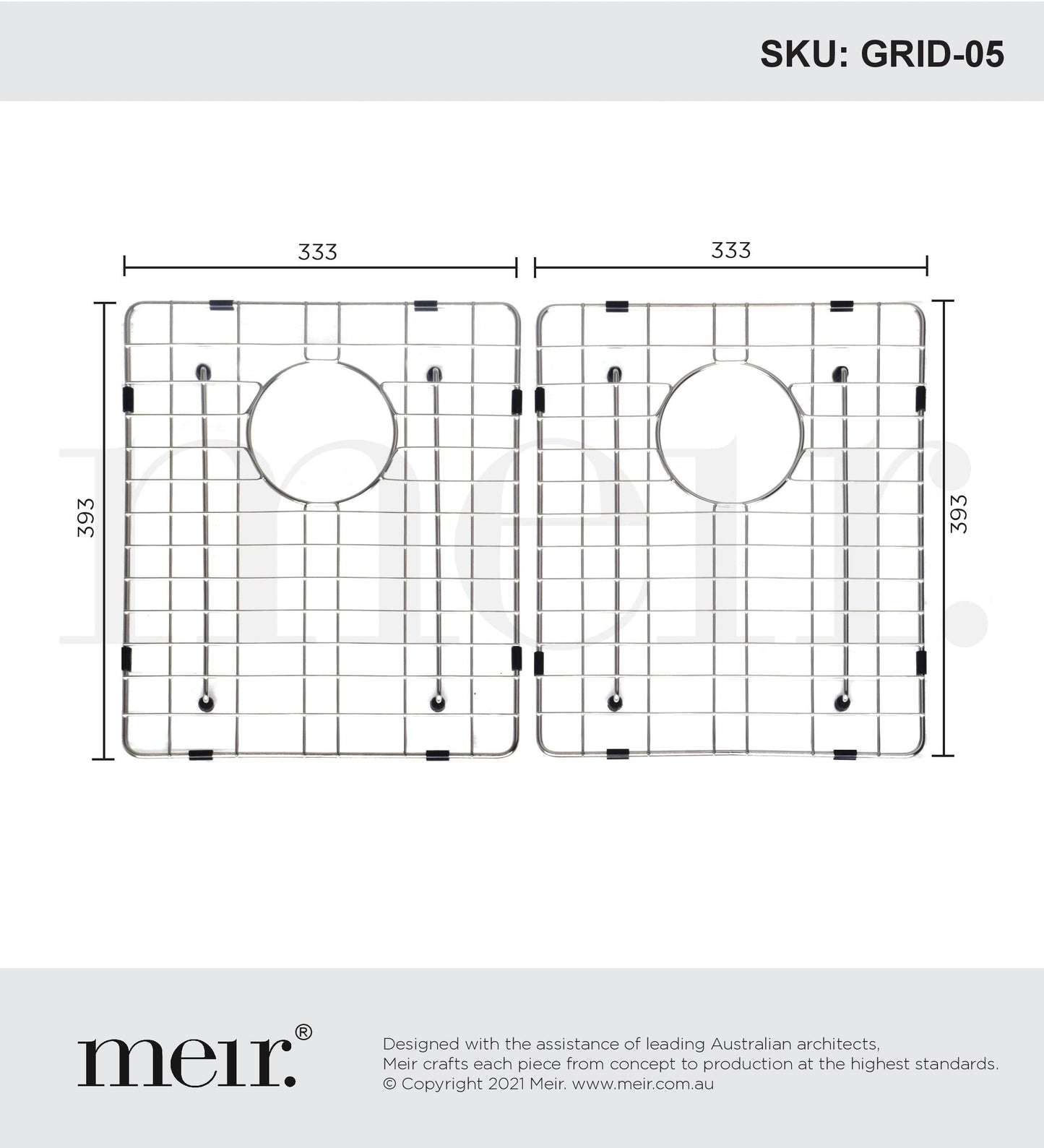 Meir Lavello Protection Grid For Mksp–D760440 (2Pcs) Polished Chrome