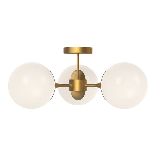 Nouveau 3-Light Semi Flush Ceiling Light