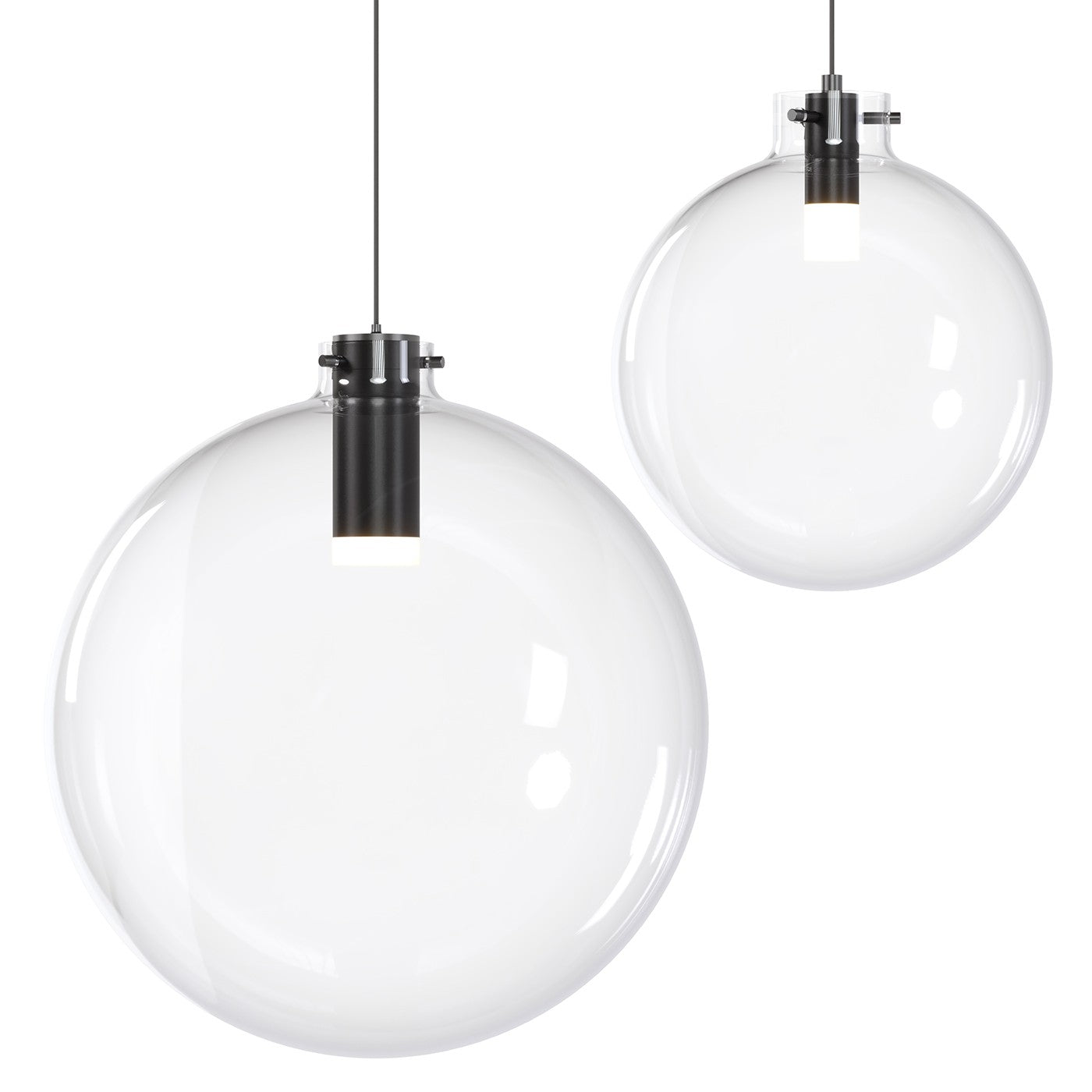 Clear Glass Sphere LED Pendant