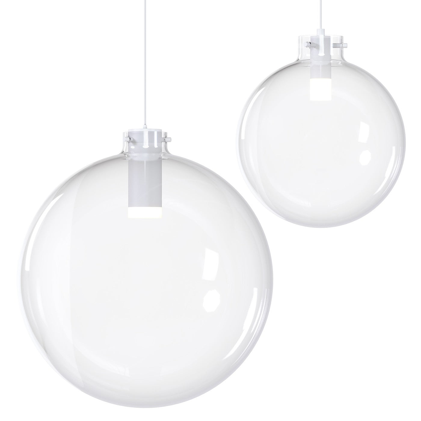 Clear Glass Sphere LED Pendant