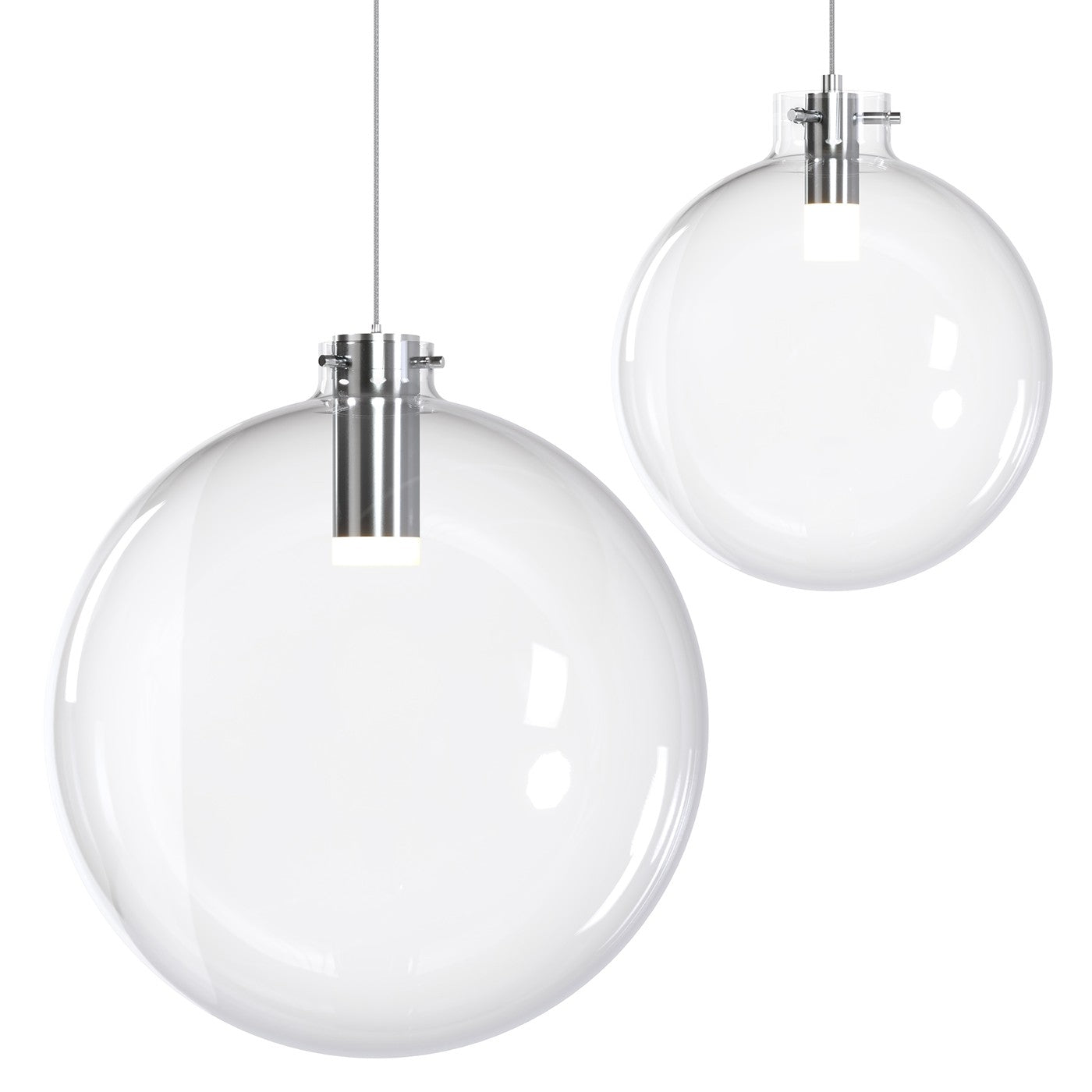 Clear Glass Sphere LED Pendant