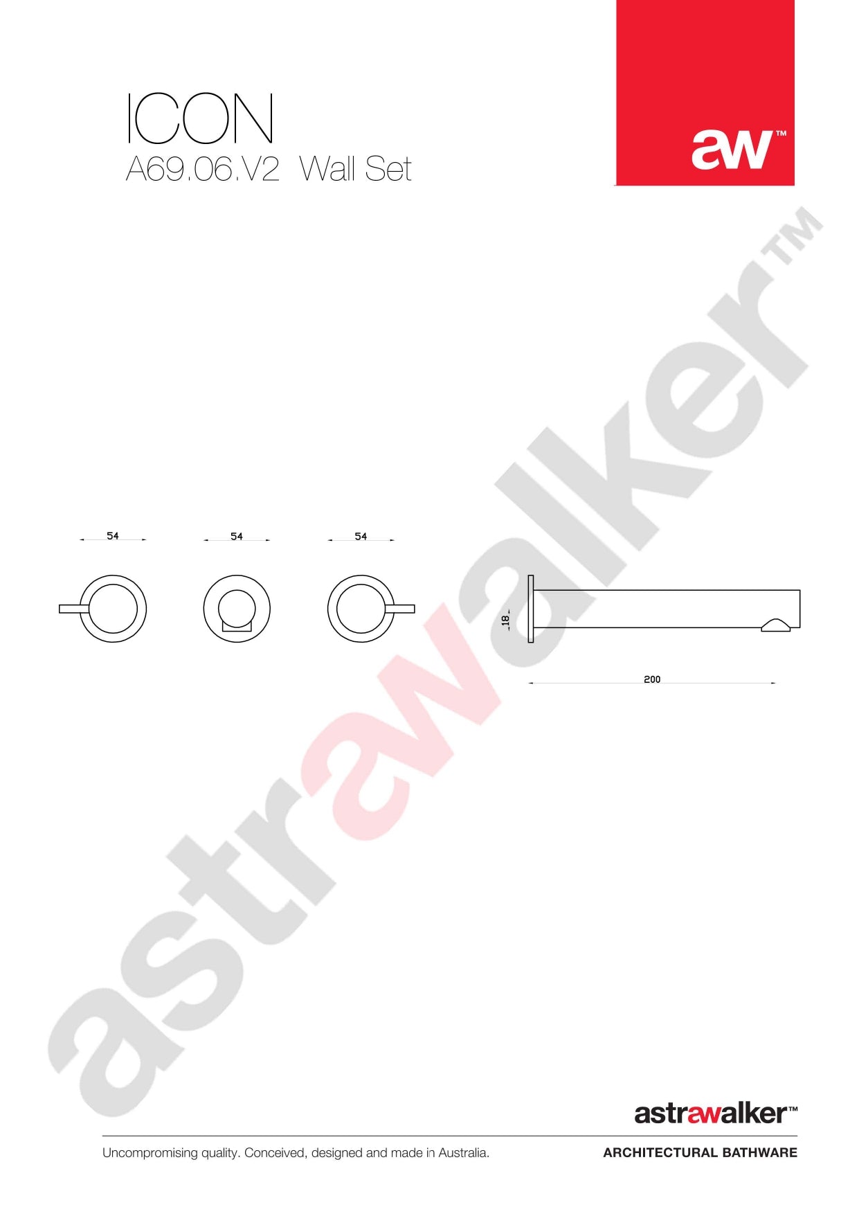 Astra Walker Icon Wall Set with 200mm Spout - a69.06.v2