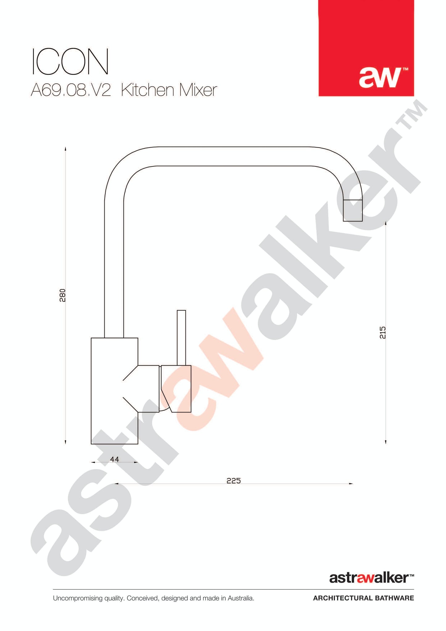 Astra Walker Icon Stainless Steel Sink Mixer - a69.08.v2.27