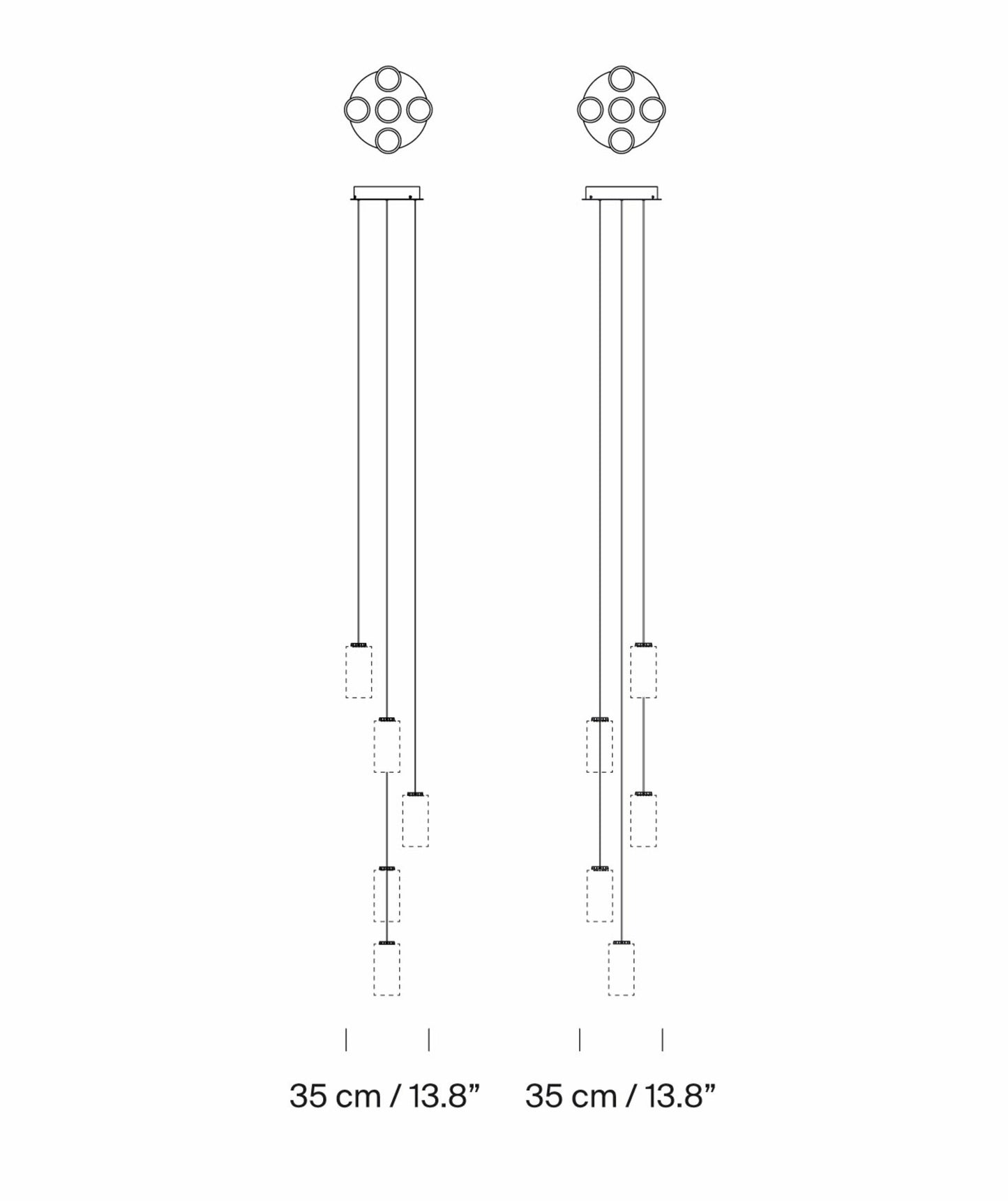 Cirio Cascada 5 Pendant lamps
