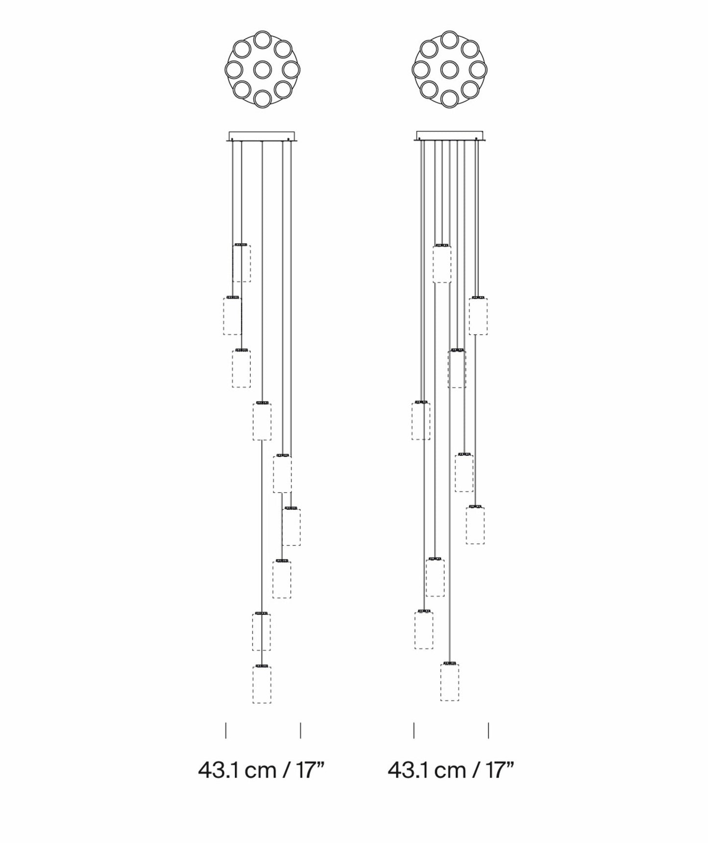 Cirio Cascada 9 Pendant lamps