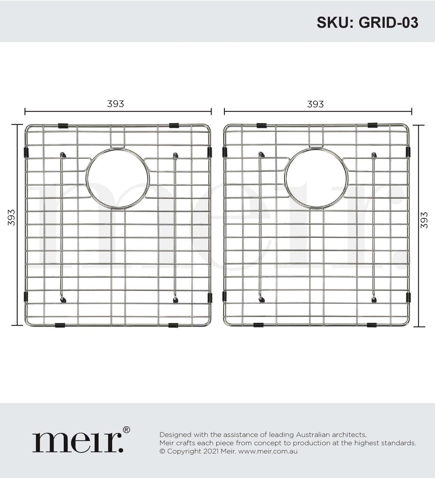 Meir Lavello Protection Grid For Mksp–D860440 (2Pcs) Polished Chrome