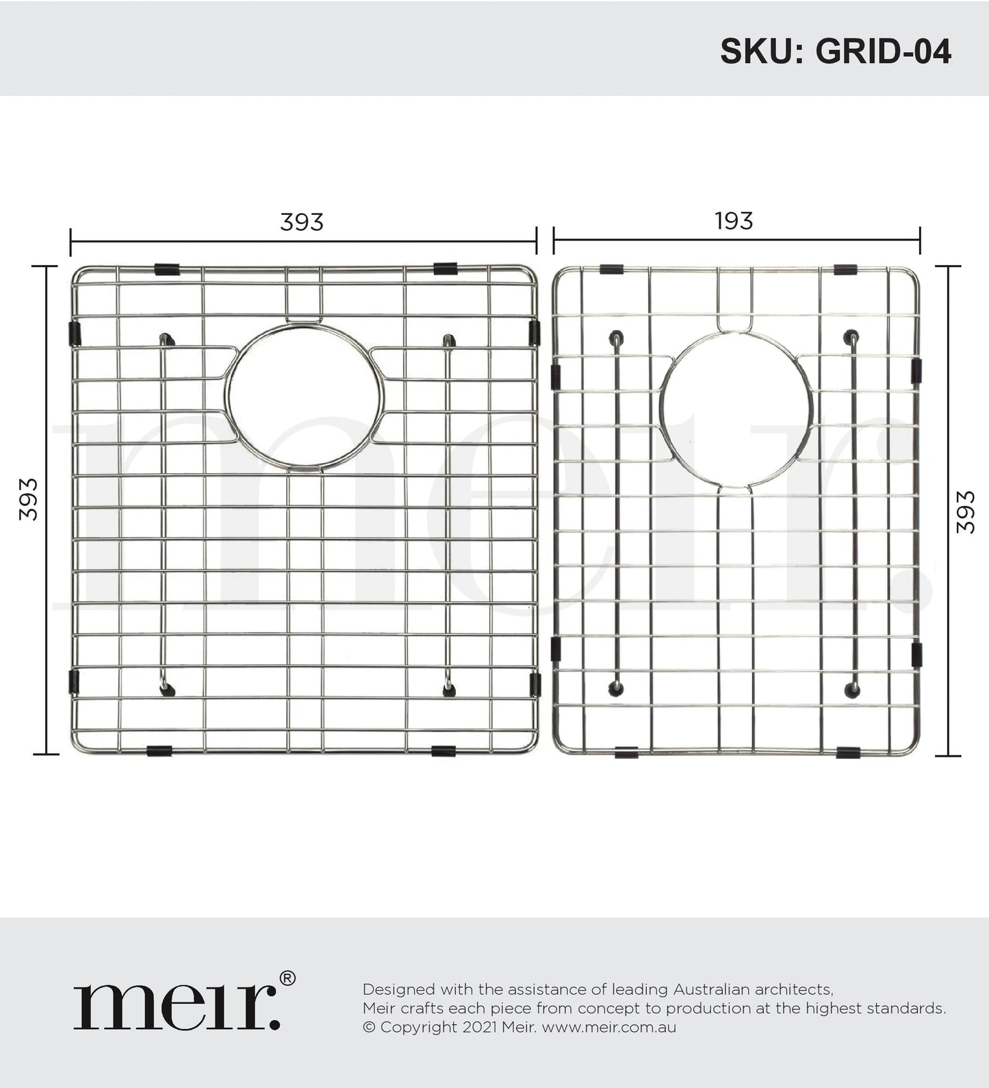 Meir Lavello Protection Grid For Mksp–D670440 (2Pcs) Polished Chrome
