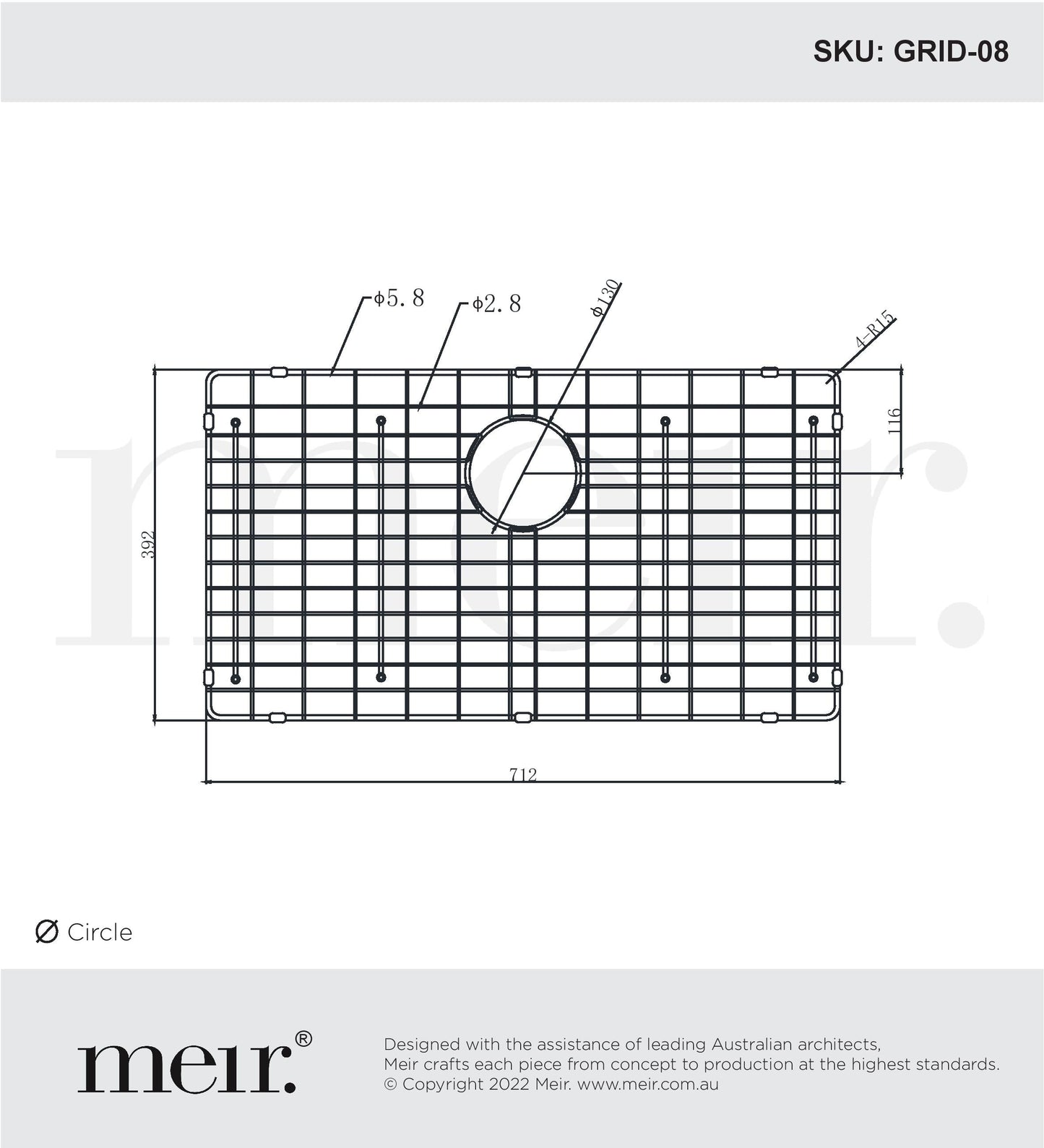 Meir Lavello Protection Grid For Mksp-S760440 Polished Chrome