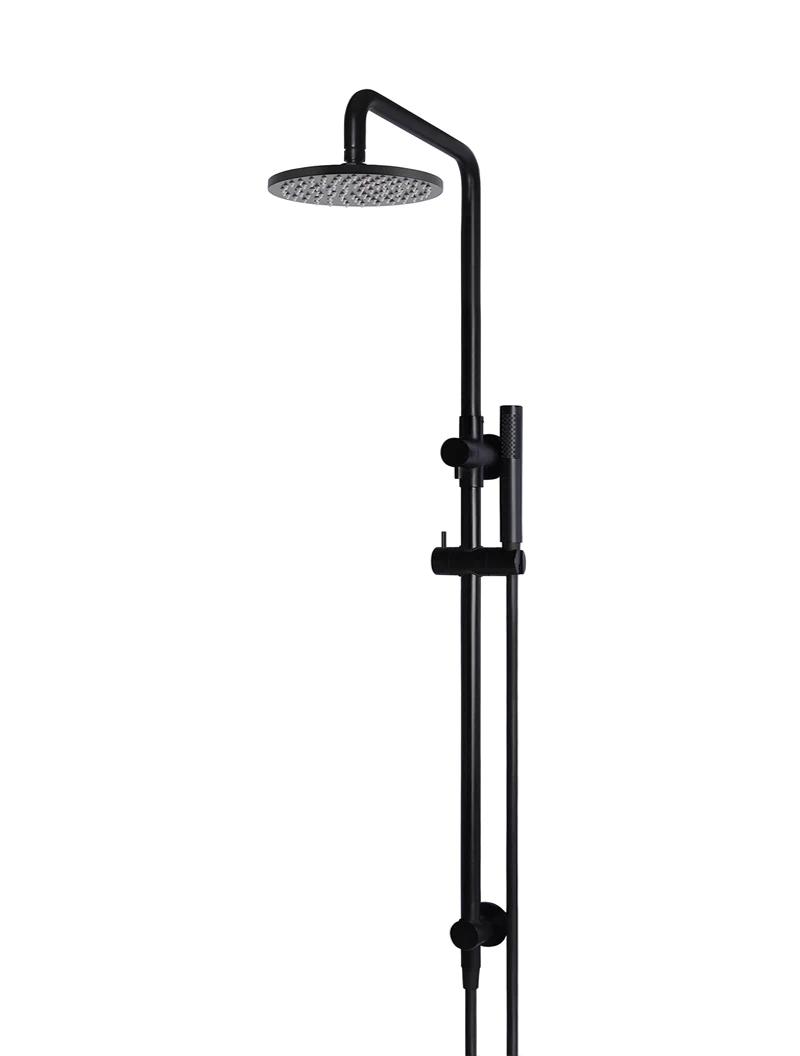 Meir Round Combination Shower Rail, 200MM Rose, Single Function Hand Shower