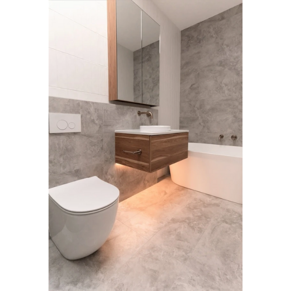 Meir Sigma 21 Brushed Nickel Round Button Flush Plate for Geberit