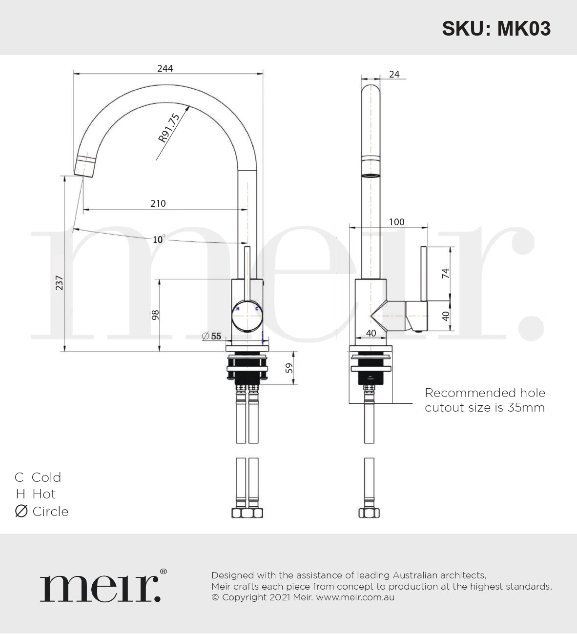 Meir Round Kitchen Mixer Tap