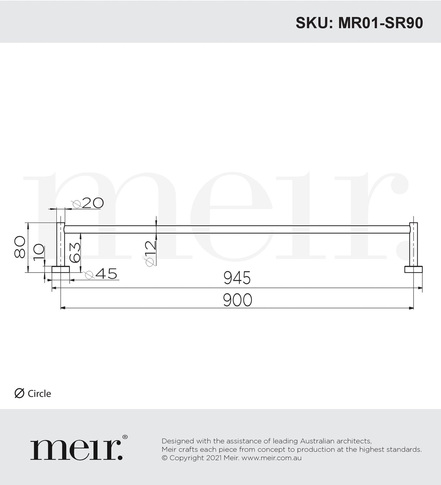 Round Single Towel Rail