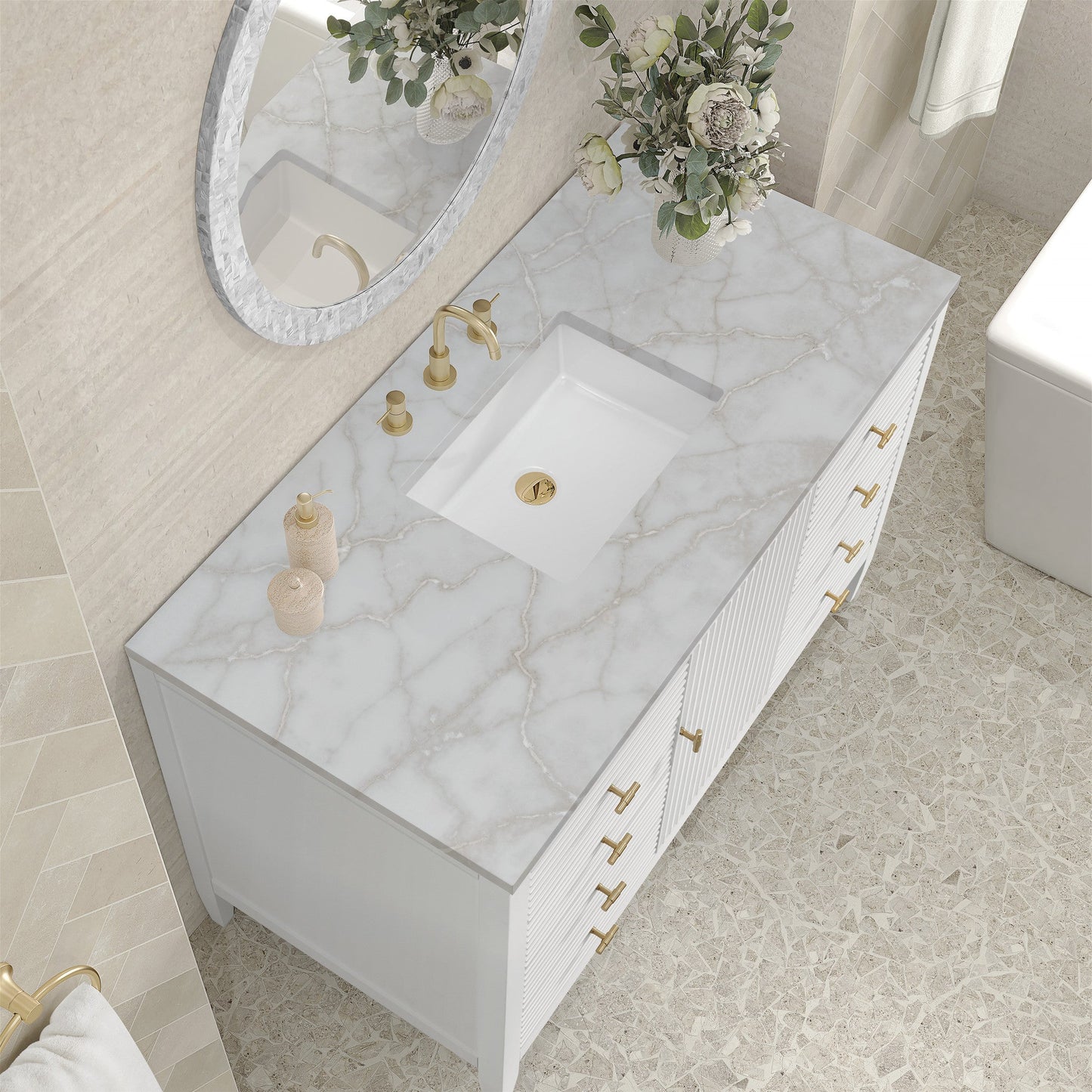 James Martin 48" Myrrin Vanity, W/ 3CM Top