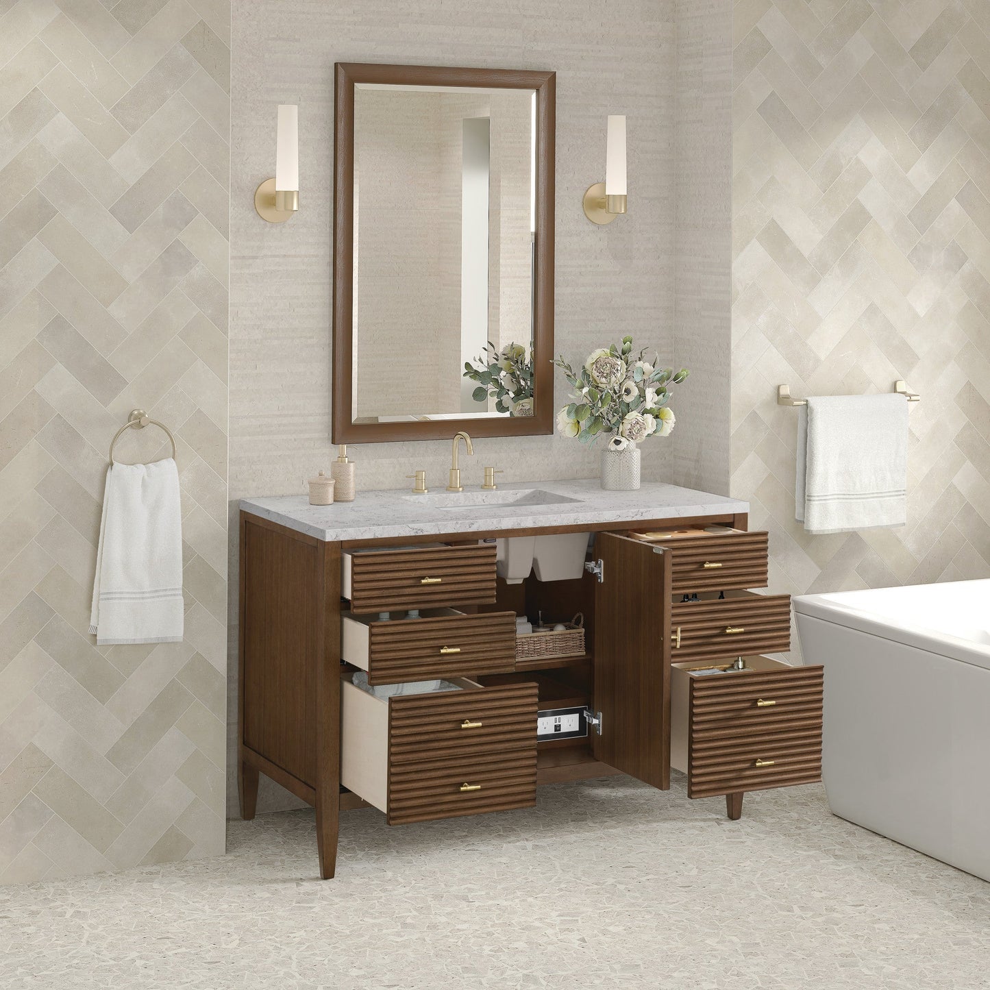 James Martin 48" Myrrin Vanity, W/ 3CM Top