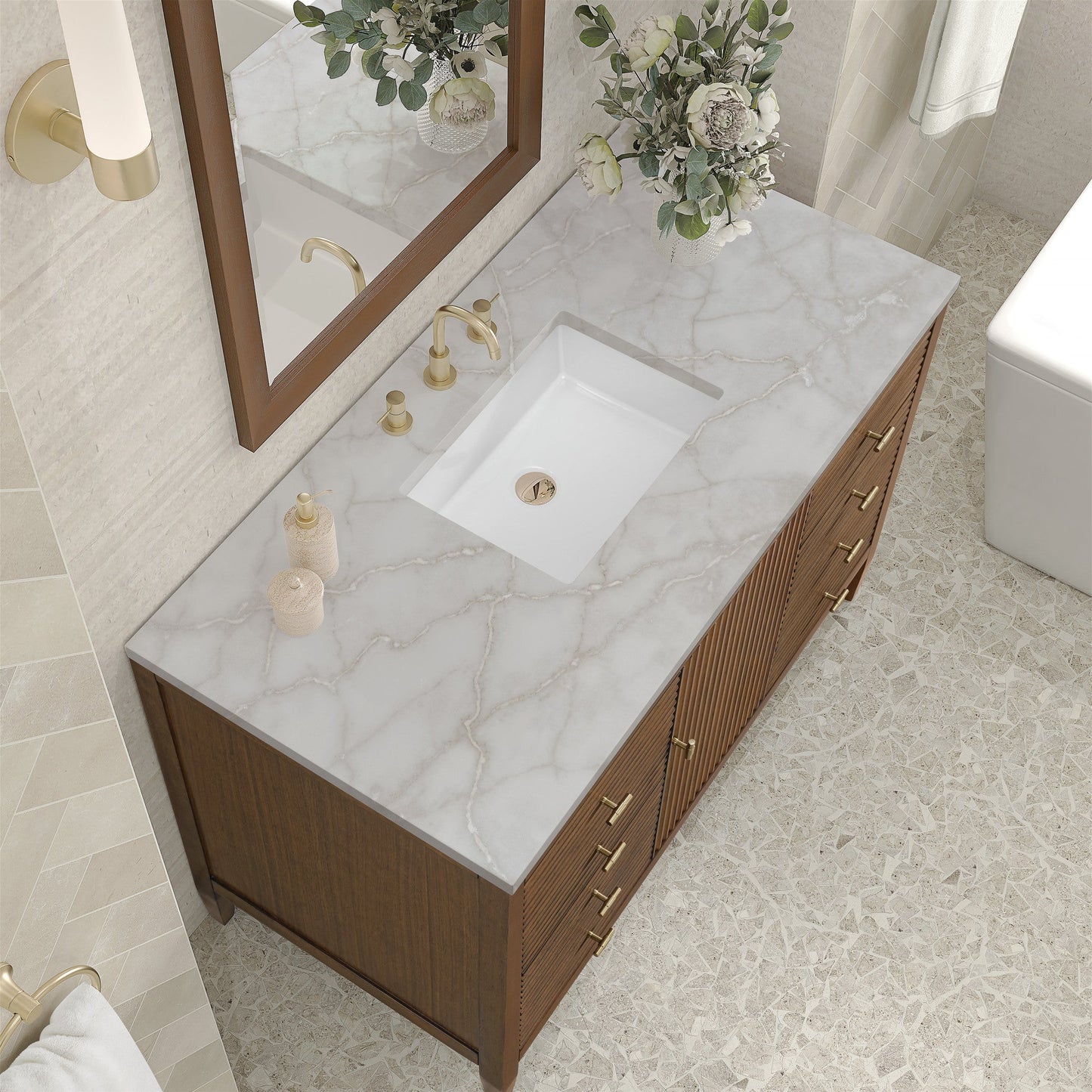 James Martin 48" Myrrin Vanity, W/ 3CM Top